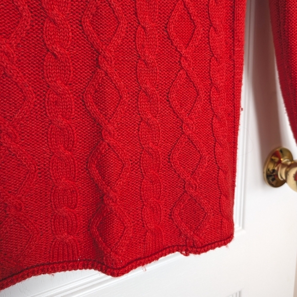 $45/2 Allen Solly Red Cable knit sweater - Picture 5 of 8